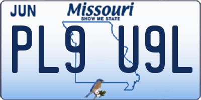 MO license plate PL9U9L