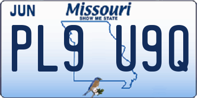 MO license plate PL9U9Q