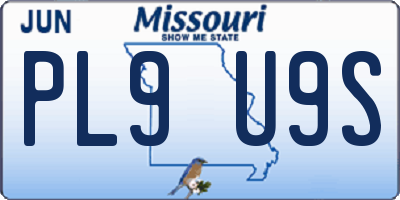 MO license plate PL9U9S