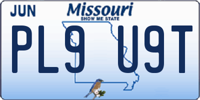 MO license plate PL9U9T