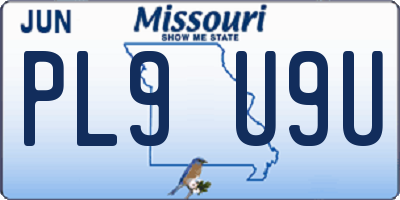 MO license plate PL9U9U