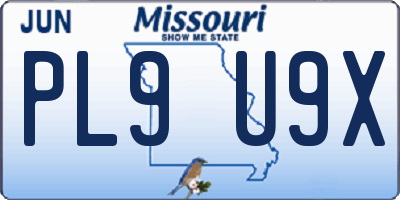 MO license plate PL9U9X