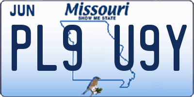 MO license plate PL9U9Y