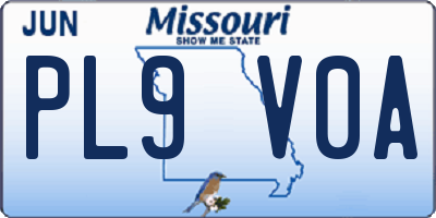 MO license plate PL9V0A