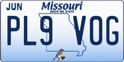 MO license plate PL9V0G