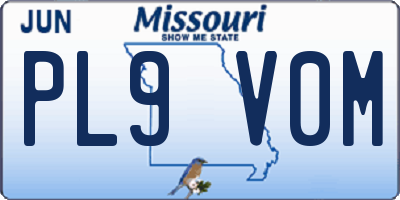 MO license plate PL9V0M
