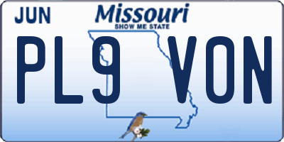 MO license plate PL9V0N