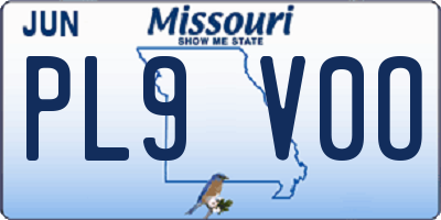 MO license plate PL9V0O