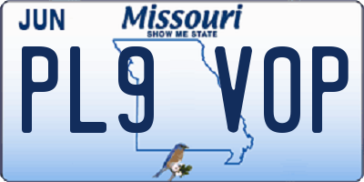 MO license plate PL9V0P