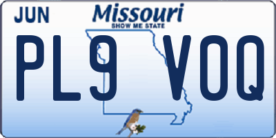 MO license plate PL9V0Q