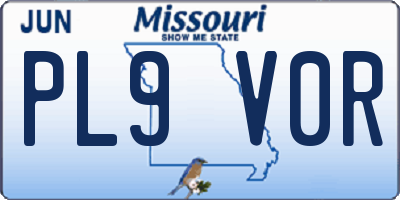 MO license plate PL9V0R