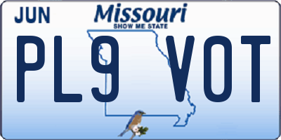 MO license plate PL9V0T