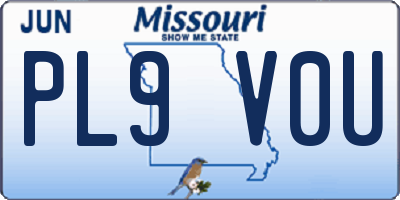 MO license plate PL9V0U