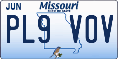 MO license plate PL9V0V
