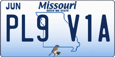 MO license plate PL9V1A