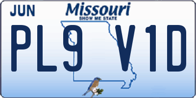 MO license plate PL9V1D