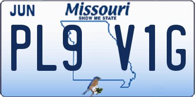 MO license plate PL9V1G
