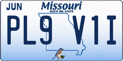MO license plate PL9V1I