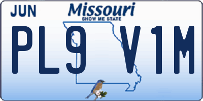 MO license plate PL9V1M