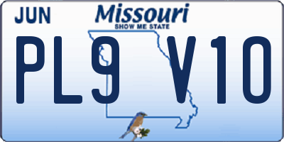 MO license plate PL9V1O
