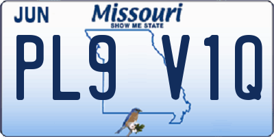 MO license plate PL9V1Q