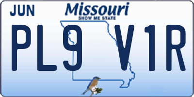 MO license plate PL9V1R