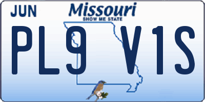 MO license plate PL9V1S