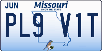 MO license plate PL9V1T