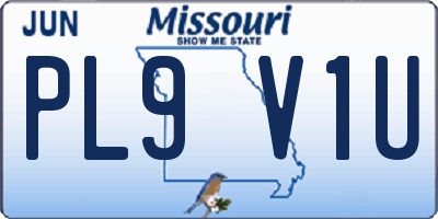MO license plate PL9V1U