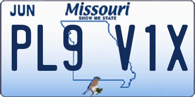 MO license plate PL9V1X