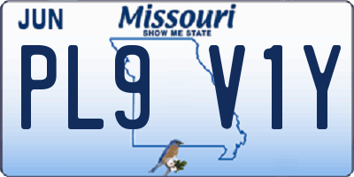MO license plate PL9V1Y