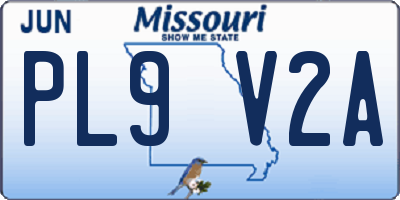 MO license plate PL9V2A