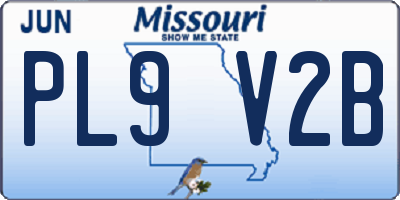 MO license plate PL9V2B