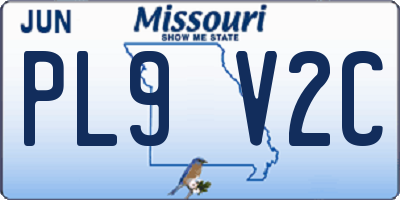 MO license plate PL9V2C