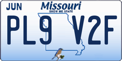 MO license plate PL9V2F