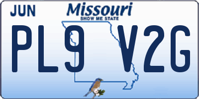 MO license plate PL9V2G