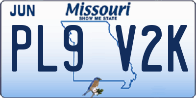 MO license plate PL9V2K