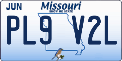 MO license plate PL9V2L