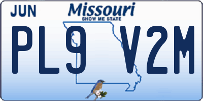 MO license plate PL9V2M