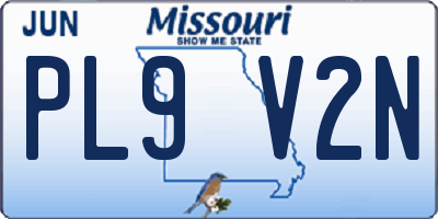 MO license plate PL9V2N