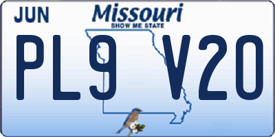 MO license plate PL9V2O