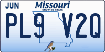 MO license plate PL9V2Q