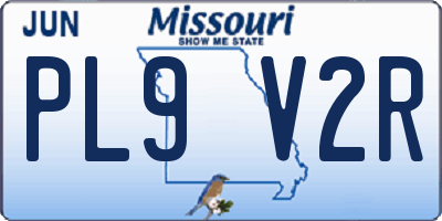 MO license plate PL9V2R