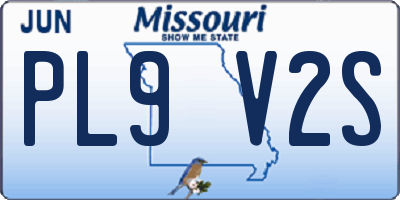 MO license plate PL9V2S