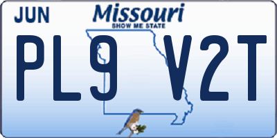 MO license plate PL9V2T