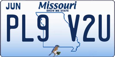 MO license plate PL9V2U