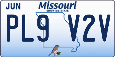MO license plate PL9V2V