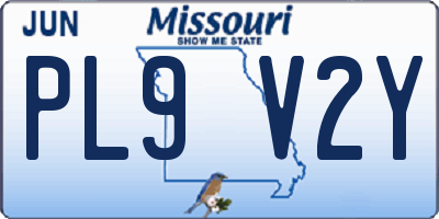 MO license plate PL9V2Y