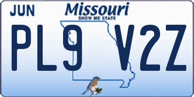 MO license plate PL9V2Z