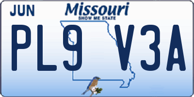 MO license plate PL9V3A